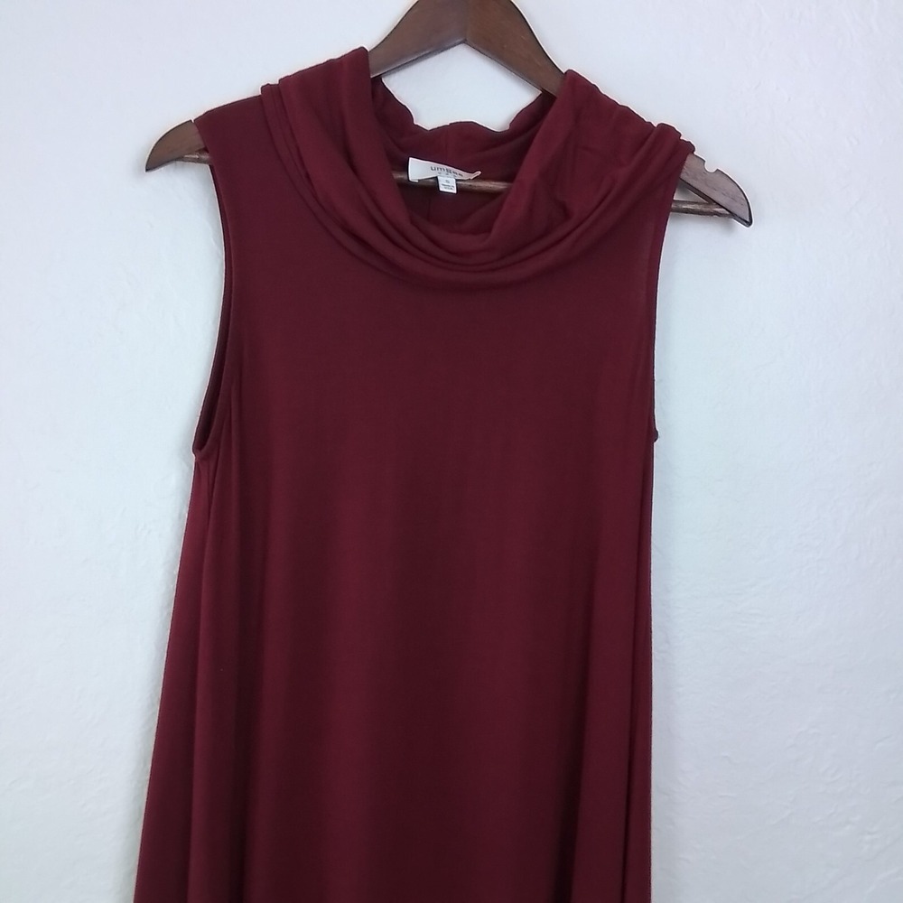 Umgee Women's Small‎ Burgundy High Low Dress Soft Stretch Jersey Boho Indie - Picture 5 of 14